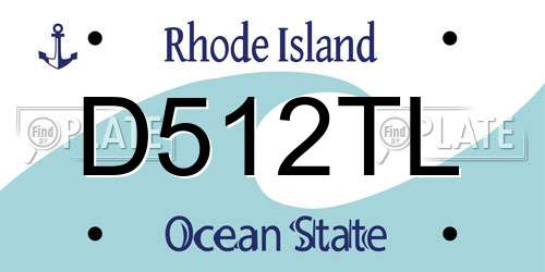 D512TL Rhode Island License Plate