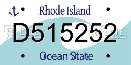 D515252 Rhode Island License Plate
