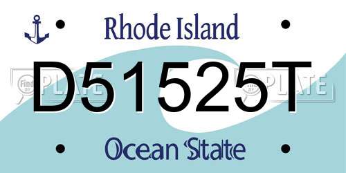 D51525T Rhode Island License Plate