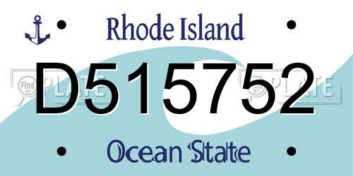 D515752 Rhode Island License Plate
