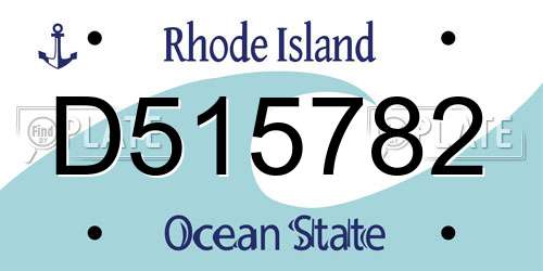 D515782 Rhode Island License Plate