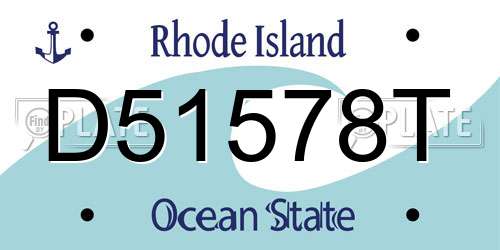 D51578T Rhode Island License Plate