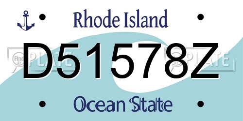 D51578Z Rhode Island License Plate
