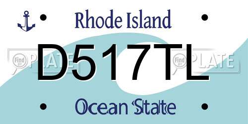 D517TL Rhode Island License Plate