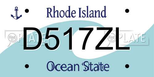D517ZL Rhode Island License Plate
