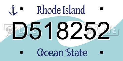 D518252 Rhode Island License Plate