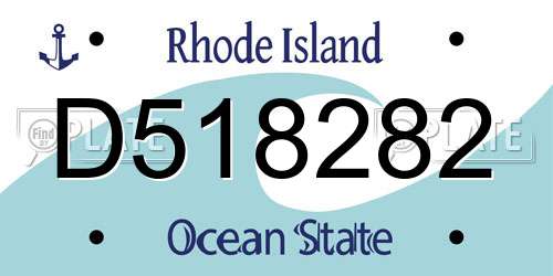 D518282 Rhode Island License Plate