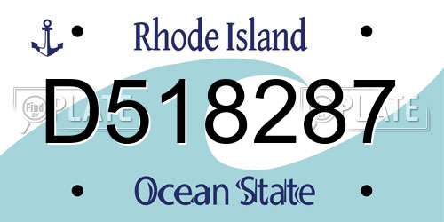 D518287 Rhode Island License Plate