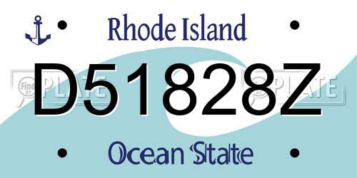 D51828Z Rhode Island License Plate