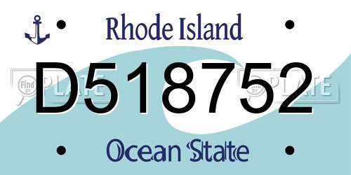 D518752 Rhode Island License Plate