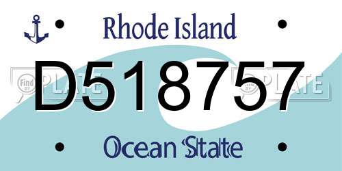 D518757 Rhode Island License Plate