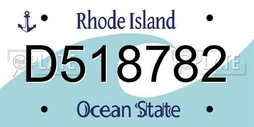 D518782 Rhode Island License Plate