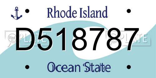 D518787 Rhode Island License Plate