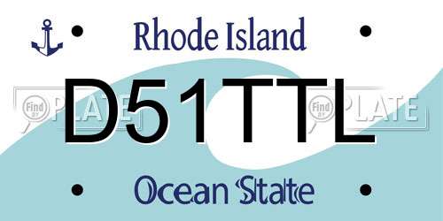 D51TTL Rhode Island License Plate