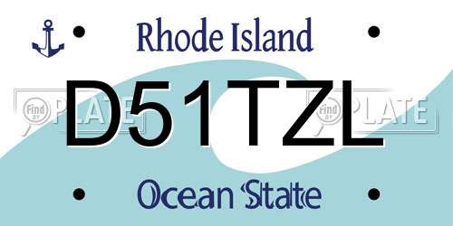 D51TZL Rhode Island License Plate