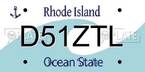 D51ZTL Rhode Island License Plate
