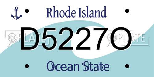 D5227O Rhode Island License Plate