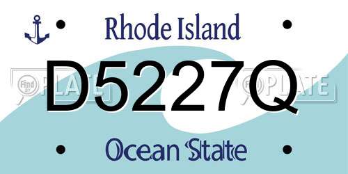 D5227Q Rhode Island License Plate