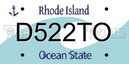 D522TO Rhode Island License Plate
