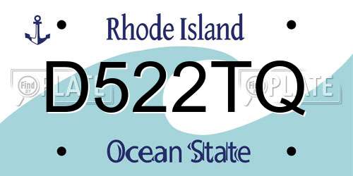 D522TQ Rhode Island License Plate