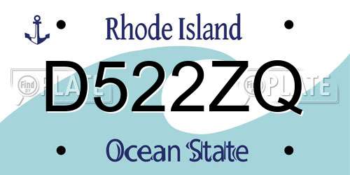 D522ZQ Rhode Island License Plate