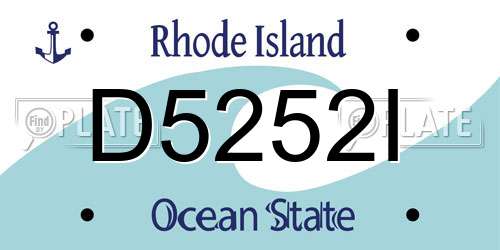D5252I Rhode Island License Plate