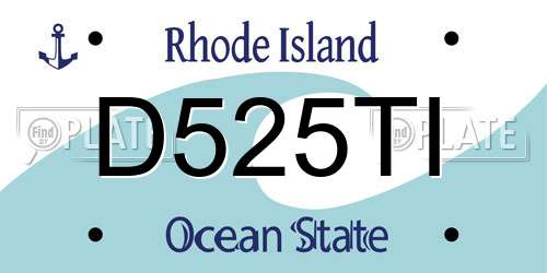 D525TI Rhode Island License Plate