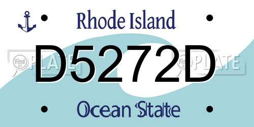 D5272D Rhode Island License Plate