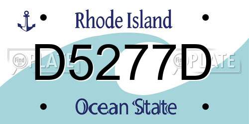 D5277D Rhode Island License Plate