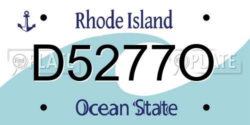 D5277O Rhode Island License Plate