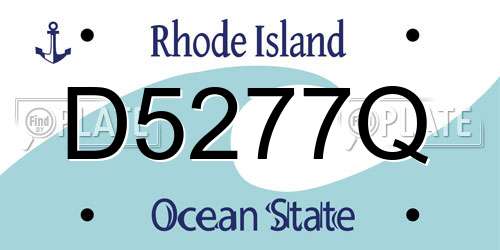 D5277Q Rhode Island License Plate