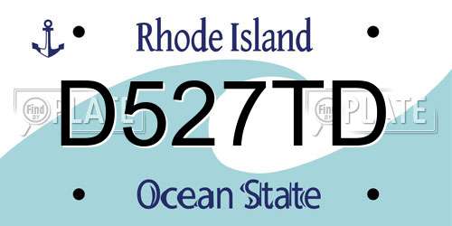 D527TD Rhode Island License Plate