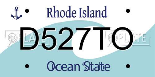 D527TO Rhode Island License Plate