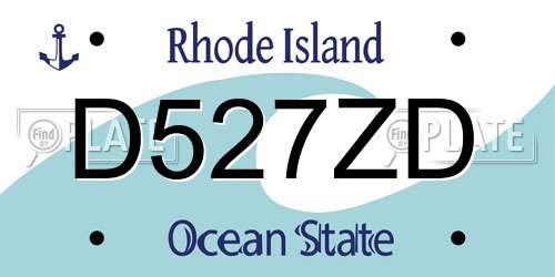 D527ZD Rhode Island License Plate