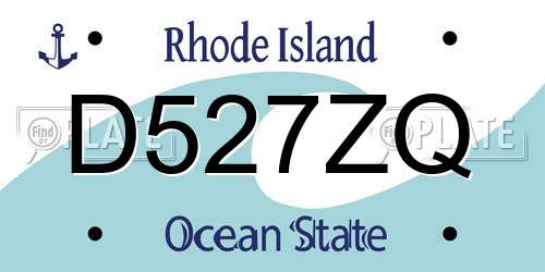 D527ZQ Rhode Island License Plate
