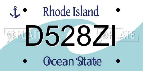 D528ZI Rhode Island License Plate