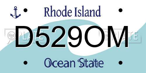 D529OM Rhode Island License Plate