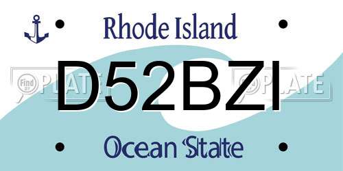 D52BZI Rhode Island License Plate