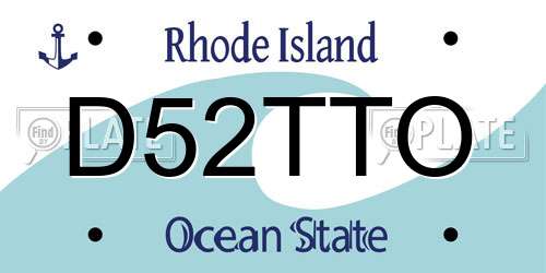 D52TTO Rhode Island License Plate