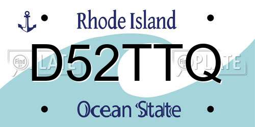 D52TTQ Rhode Island License Plate