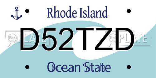 D52TZD Rhode Island License Plate