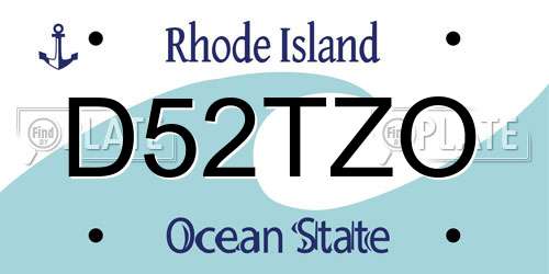 D52TZO Rhode Island License Plate