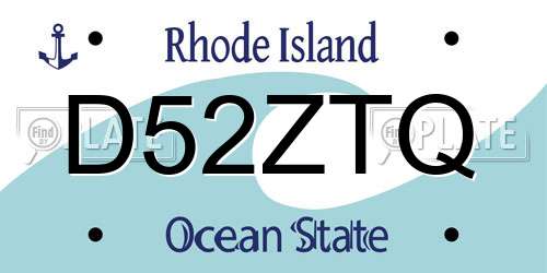 D52ZTQ Rhode Island License Plate