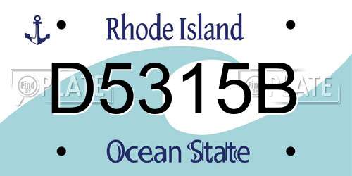 D5315B Rhode Island License Plate