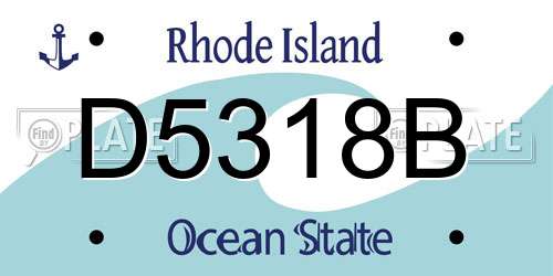 D5318B Rhode Island License Plate