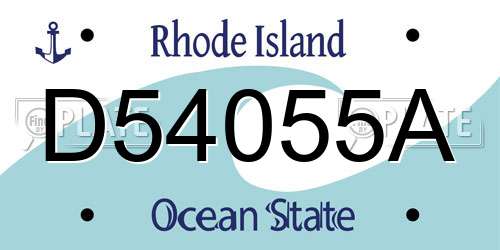 D54055A Rhode Island License Plate