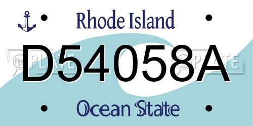 D54058A Rhode Island License Plate