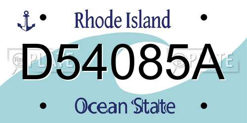 D54085A Rhode Island License Plate