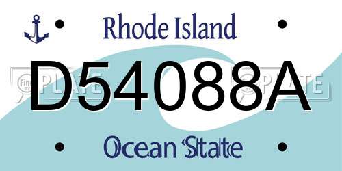 D54088A Rhode Island License Plate