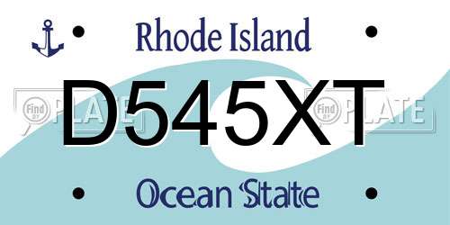 D545XT Rhode Island License Plate